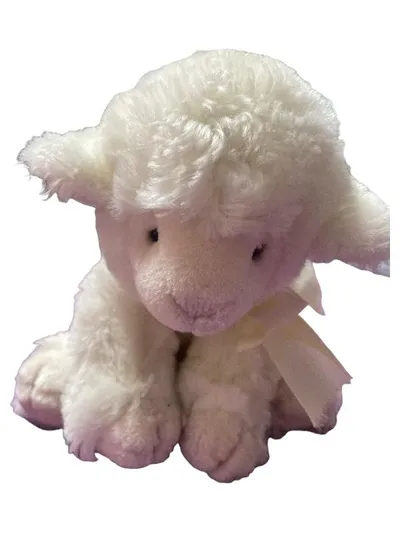 Russ Berrie Kuscheltier Lamm Schaf Plüschtier Weiß Baby Stofftier 16cm