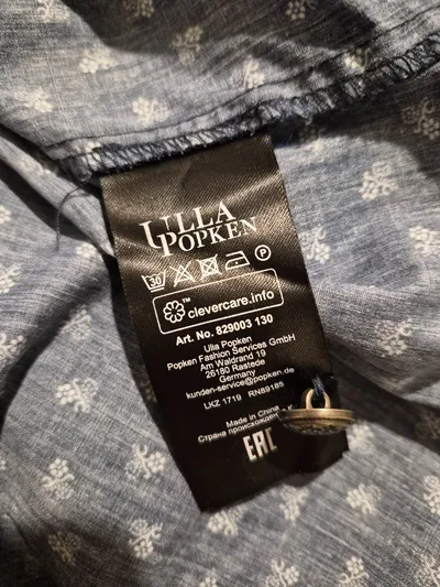 Ulla Popken Dirndl Trachtenkleid Damen Blau Gr. 42 Midi Blumenmuster