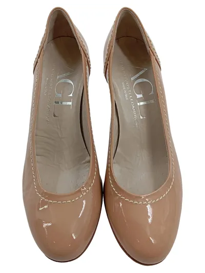 AGL Attilio Giusti Leombruni Damen Pumps Lackleder Beige Gr. 36.5