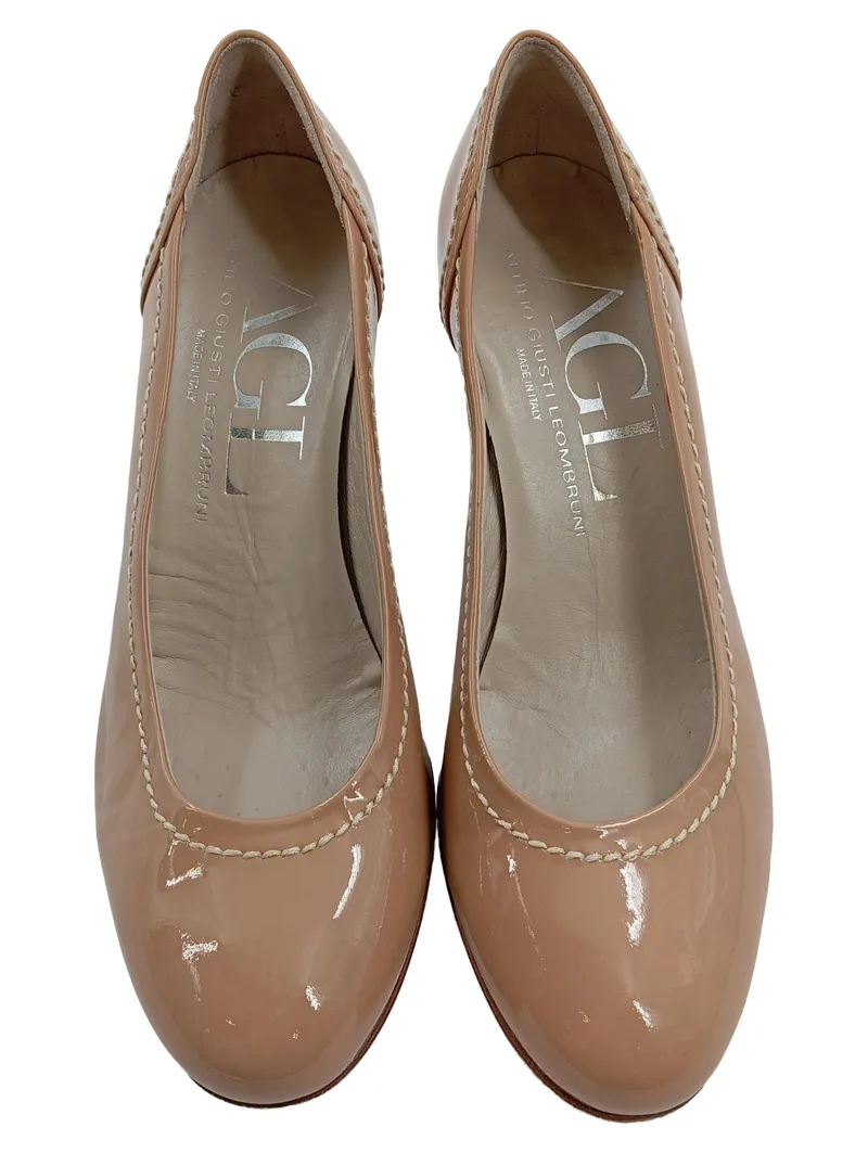 AGL Attilio Giusti Leombruni Damen Pumps Lackleder Beige Gr. 36.5 2