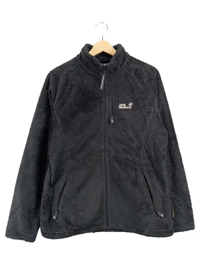 Jack Wolfskin Fleecejacke Damen Gr. L Schwarz Outdoor Hochflorig