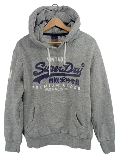Superdry Herren Kapuzenpullover Hoodie Vintage Premium Goods Grau Gr. XL