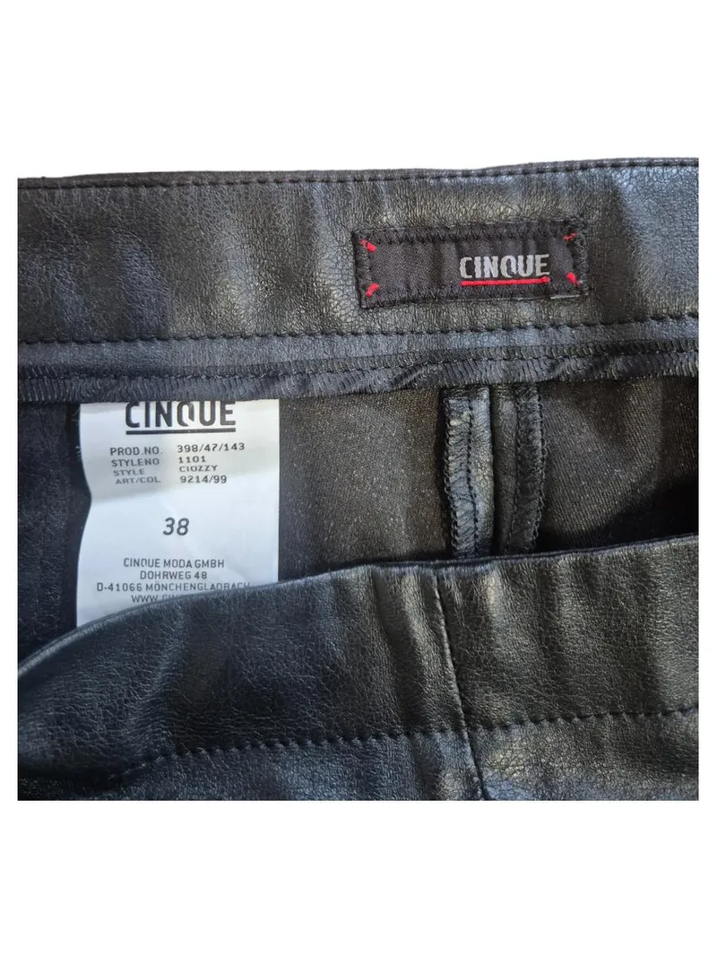 CINQUE Damen Leggings CIOZZY Gr. 38 Schwarz Lederoptik Elegant 2