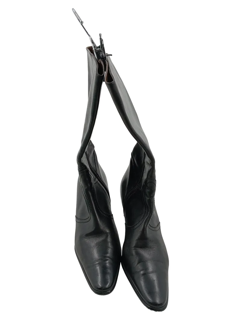 Alexandra Damen Leder Stiefel Schwarz Gr. 39 Klassisch Stiletto 7cm Absatz 2