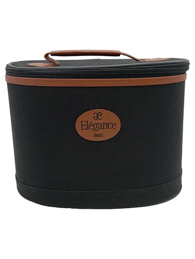 Elégance Paris Kosmetikkoffer Beautycase Schwarz Braun Spiegel Reise