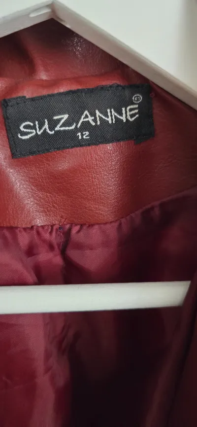 SUZANNE Lederjacke Damen Gr. 40 Rot Kunstleder Retro Zipper