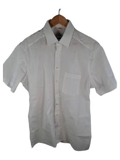 MARVELIS Herren Business Hemd Kurzarm Weiß Modern Fit Bügelfrei Gr. 41 L