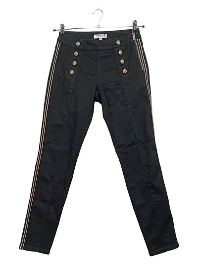 Morgan Damen Hose Schwarz Gr. 38 Skinny Zierknöpfe Reißverschluss