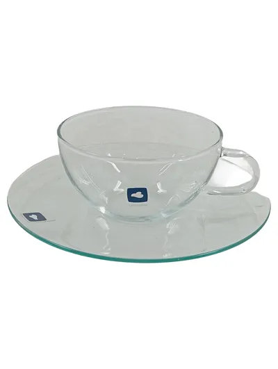 Leonardo Glas Tasse mit Untertasse Transparent Kaffeetasse Teetasse
