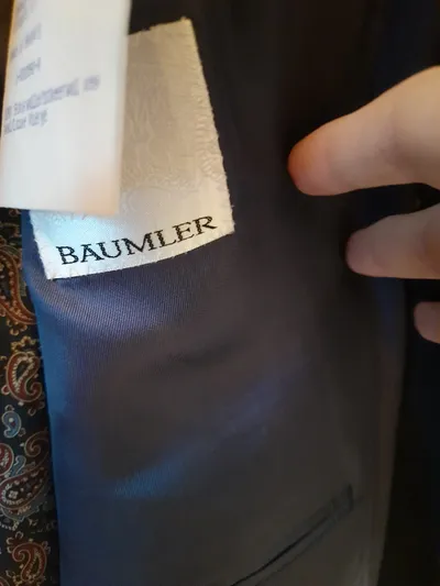 Bäumler Herren Sakko Blazer Gr. 50 L Navy Blau Business Wolle