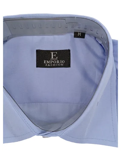 Emporio Fashion Herren Business Hemd Blau Gr. M 100% Baumwolle Langarm