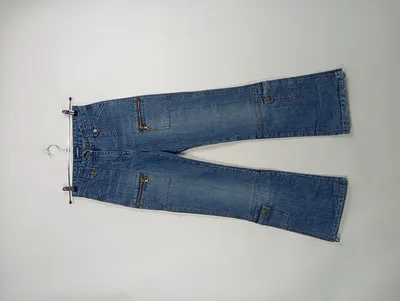 LAMICI Jeans Mädchen Bootcut Cargo Taschen Reißverschluss Blau Gr. 170