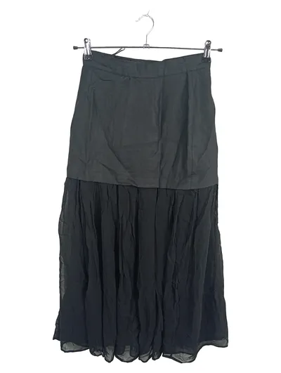 Thomas Rath Faltenrock Damen Gr. 38 Schwarz Chiffon Lagenlook Maxi