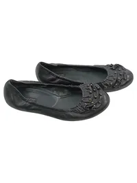 Paul Green Ballerinas Damen Leder Schwarz Nieten Rüschen Gr. 39 1