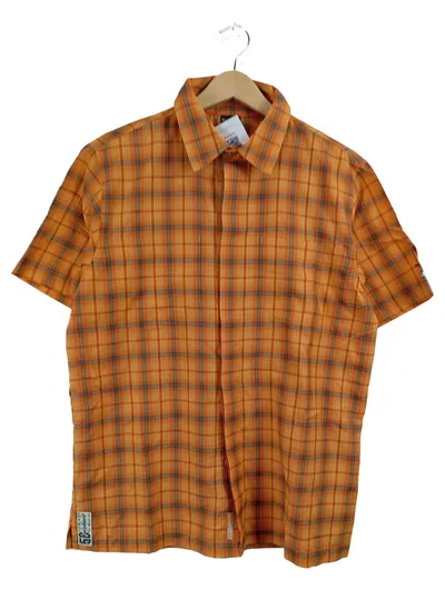 Salewa Herren Freizeithemd Kurzarm Kariert Orange Gr. 48/M Outdoor