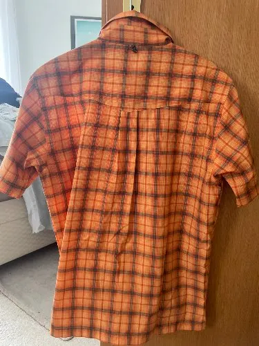 Salewa Herren Freizeithemd Kurzarm Kariert Orange Gr. 48/M Outdoor