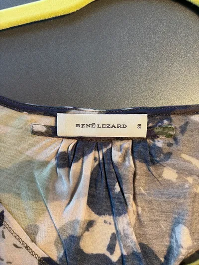 René Lezard Damen Top Gr. 38 Modal Blumenmuster Mehrfarbig Blau Grün