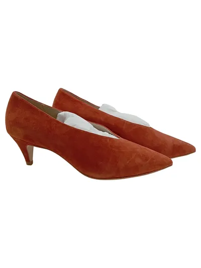 Boden Damen Pumps Wildleder Kitten Heels Orange Gr. 40 Elegant
