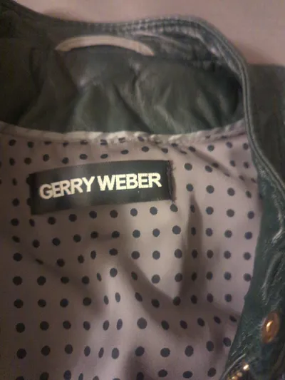 Gerry Weber Damen Lederjacke Biker Stil Grün Gr. 40 L