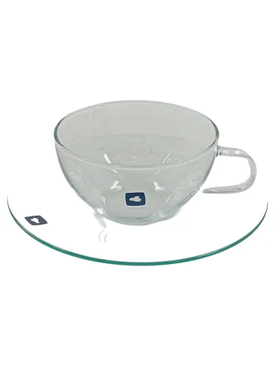 Leonardo Glas Tasse mit Untertasse Transparent Minimalistisch 250ml