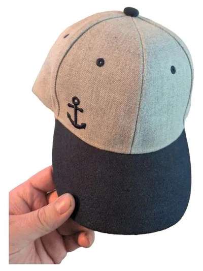 VON LAMEZAN Snapback Cap Mütze Grau Anker Motiv Maritim one size