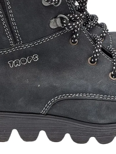 TROPS Kinder Stiefeletten Boots Gr. 29 Grau Leder Outdoor Schnürung