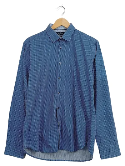 Paul Hunter Herren Business Hemd Regular Fit Gr. M Blau Gepunktet