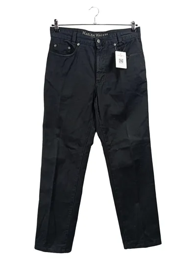 Harlem Walker Herren Jeans Straight Leg Schwarz Gr. 33 W33 Baumwolle