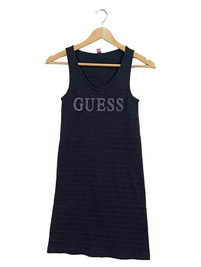 GUESS Damen Strickkleid Trägerkleid Schwarz Gr. 36/S Glitzer Logo
