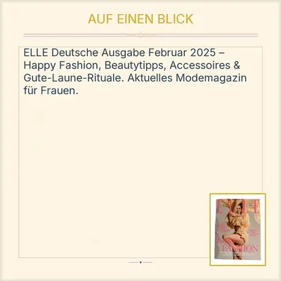 ELLE Deutsche Ausgabe Februar 2025 Happy Fashion Super Teint
