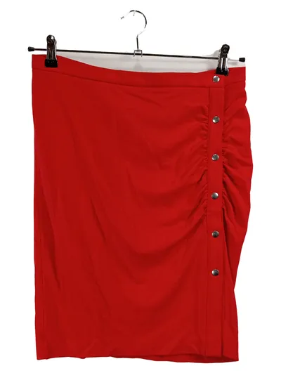 Wolford Damen Rock Gr. 38 Rot Midi Geraffter Bleistiftrock Elegant