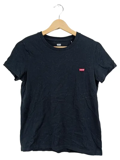 Levi's Damen T-Shirt Basic Schwarz Gr. XS Batwing Logo Kurzarm