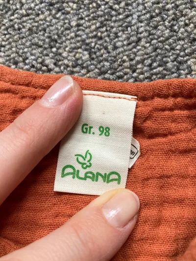 ALANA Mädchen Sommerkleid Musselin Gr. 98 Orange Knopfleiste