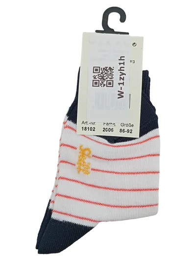 Steiff Socken Strümpfe Kinder Gr. 86-92 Teddybär Motiv Weiß Maritim