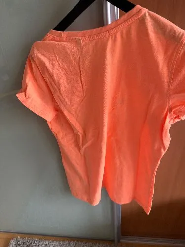 Chiemsee Damen T-Shirt Gr. S Orange Logo-Print Baumwolle Sportlich