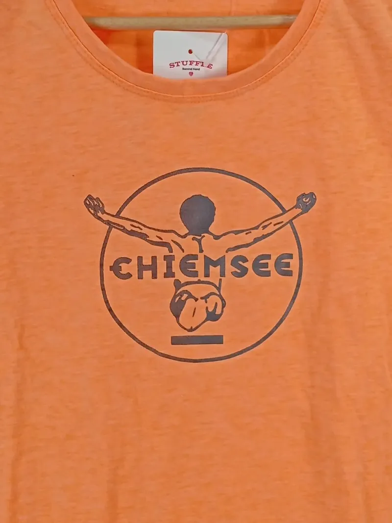 Chiemsee Damen T-Shirt Gr. S Orange Logo-Print Baumwolle Sportlich 3