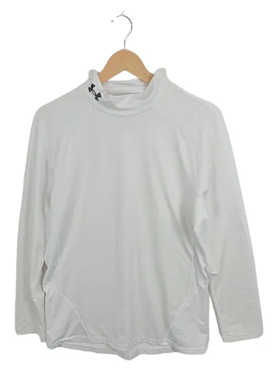 Under Armour ColdGear Langarmshirt Herren Gr. L Weiß Fitted Mock