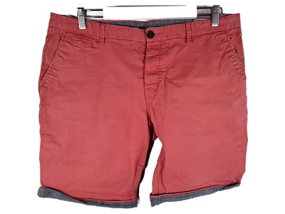 Denim Co. Chino Shorts Herren W36 Rosa Chambray Aufschlag Sommer