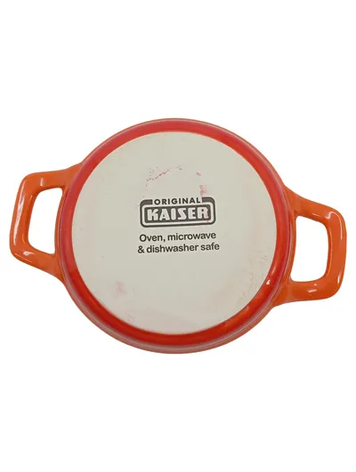 Kaiser Original Auflaufform Keramik Orange Rund Ofenform Mikrowelle 18cm
