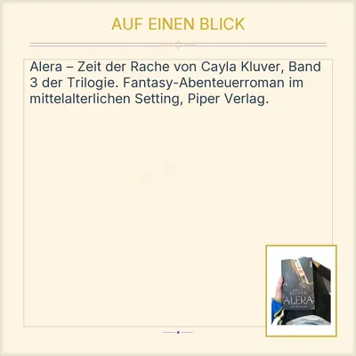 Alera Zeit der Rache Cayla Kluver Piper Jugendbuch Fantasy Abenteuer