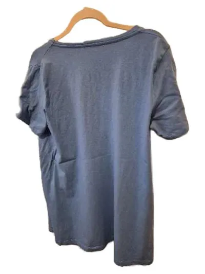 Elena Mirò Damen T-Shirt Blau Gr. 36, S Kurzarm Schriftzug Casual