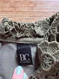B.C. Best Connections Damen Kleid Spitze Langarm Oliv Gr. 40 Festlich 2