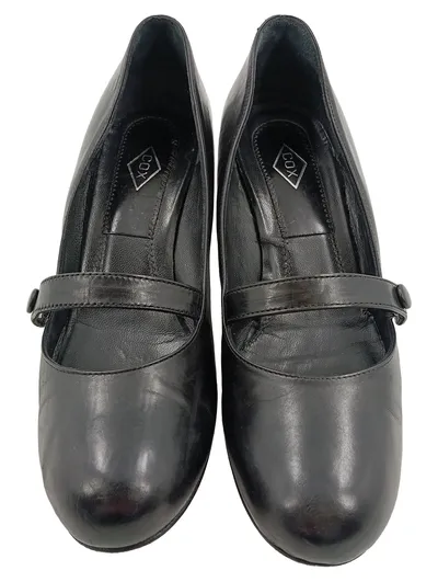 COX Damen Pumps Mary Jane Leder Schwarz Größe 39 Klassisch