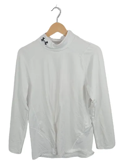 Under Armour ColdGear Langarmshirt Herren Gr. L Weiß Fitted Sportshirt