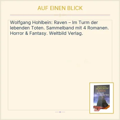 Wolfgang Hohlbein Raven Im Turm der lebenden Toten Weltbild Horrorbuch
