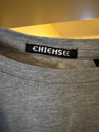 Chiemsee T-Shirt Damen Gr. L Grau Pink Schriftzug Casual Kurzarm 2