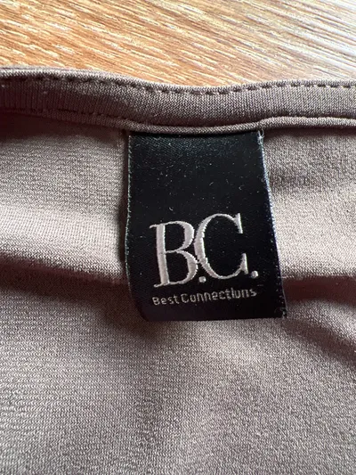 Best Connections Damen Kleid Gr. 42 Oliv Reißverschluss Raffung Jersey