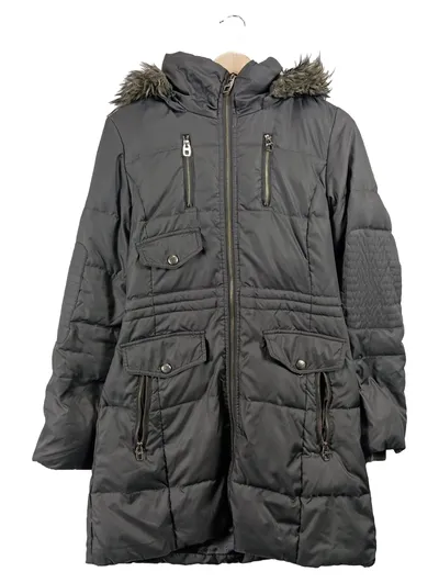 Miss Sixty Steppjacke Damen Winterjacke Kapuze Fellbesatz Grau Gr. S