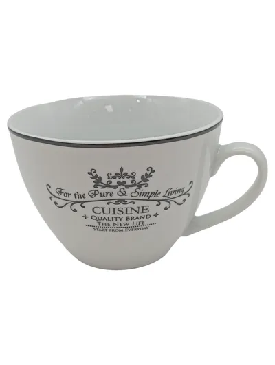 Porzellan Tasse Weiß Klassisch Cuisine 300ml CG Home Kaffeetasse