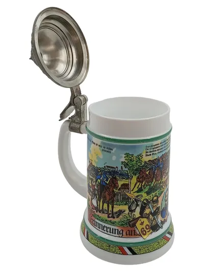 BMF Bierkrug Reservistenkrug Meine Dienstzeit Militär Porzellan Zinndeckel 0, 5l